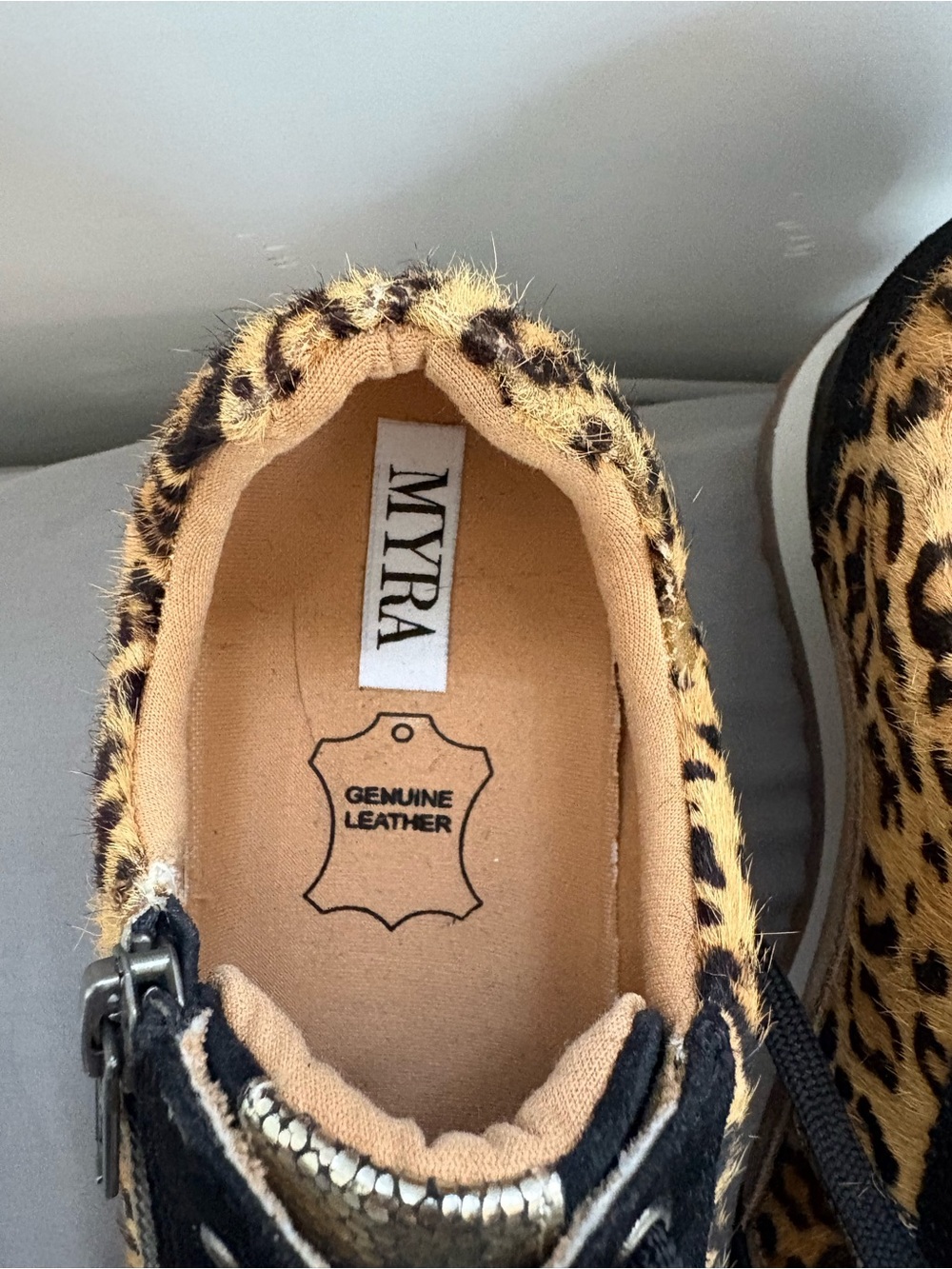 NWOB Myra Bag Velocity Leopard Hairon Leather Sneakers - Picture 4 of 6